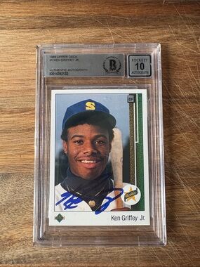 Upper Deck Ken Griffey Jr #1 On Card Autograph Beckett 10 Auto